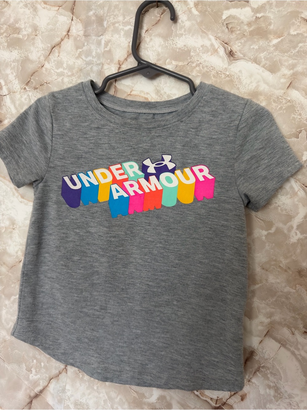 Under Armour Grey Short Sleeve Tee with Rainbow Logo